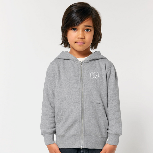 KIDS ZIP HOODIE - HEATEHER GREY