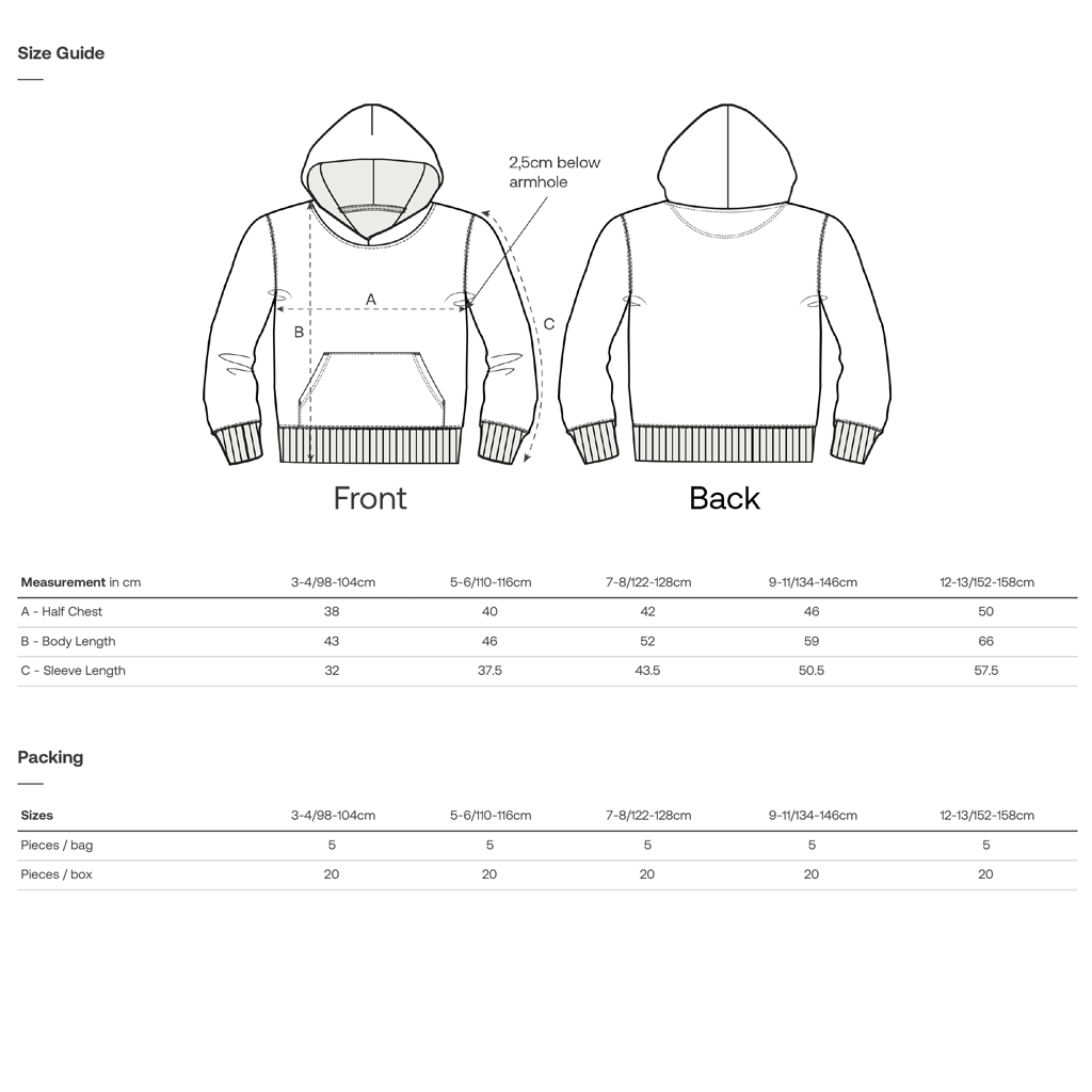 KIDS HOODIE - NATURAL RAW